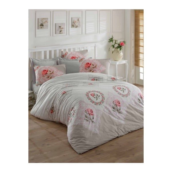 Posteljina za bračni krevet s plahtama Simone, 200 x 220 cm