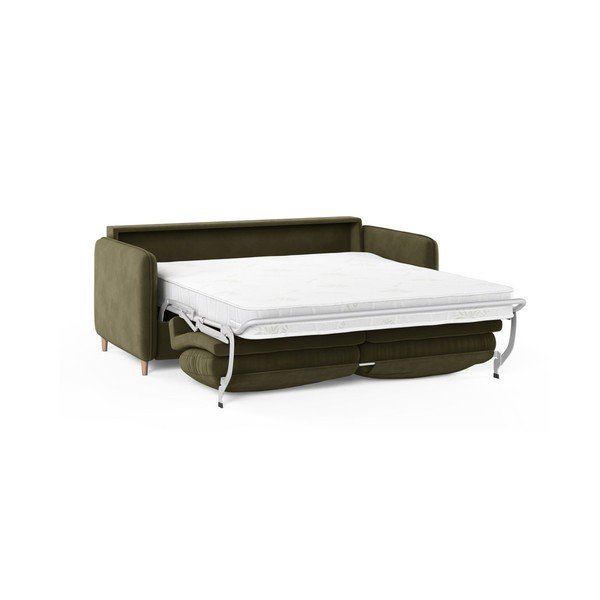 Zelena baršunasti sofa za spavanje 184 cm – Micadoni -image-1