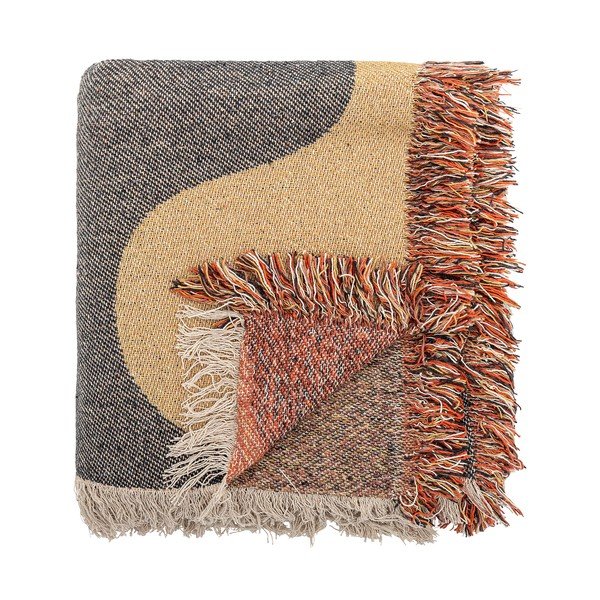 Smeđa deka od recikliranog pamuka 130x160 cm Arni – Bloomingville-image-3