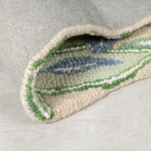 Zeleni ručno rađen vunen tepih 160x230 cm Bryony Shaped Floral – Flair Rugs-image-3