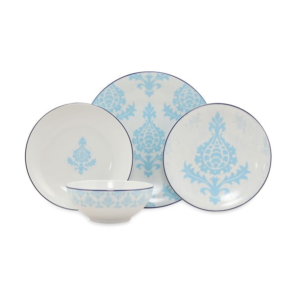 24-dijelni set posuđa od bijelo-plavog porculana Kütahya Porselen Ornaments