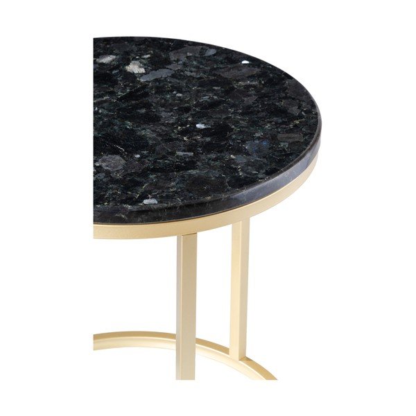 Crni granitni stol sa zlatnim podnožjem RGE Crystal, ⌀ 50 cm-image-2