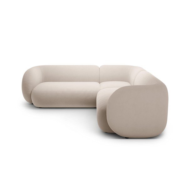 Bež baršunasta kutna garnitura Kate – Micadoni -image-2