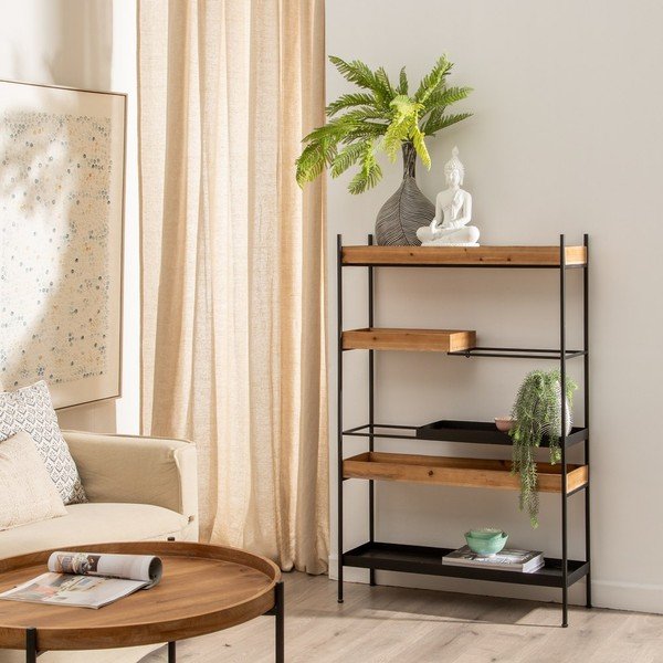 Crni metalni regal 85x130 cm – Ixia-image-1