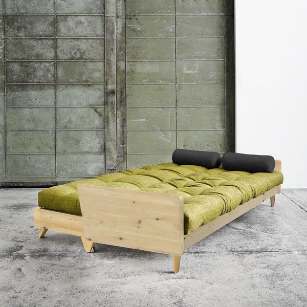 Sofa na razvlačenje Karup India Natural / Avocado Green / Tamno siva-image-2