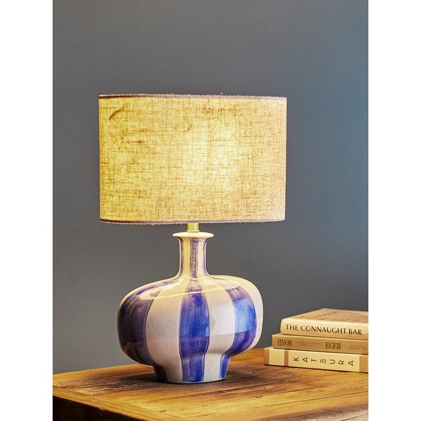 Stolna lampa keramička s tekstilnim sjenilom (visina 46 cm) Alida – Bloomingville-image-1