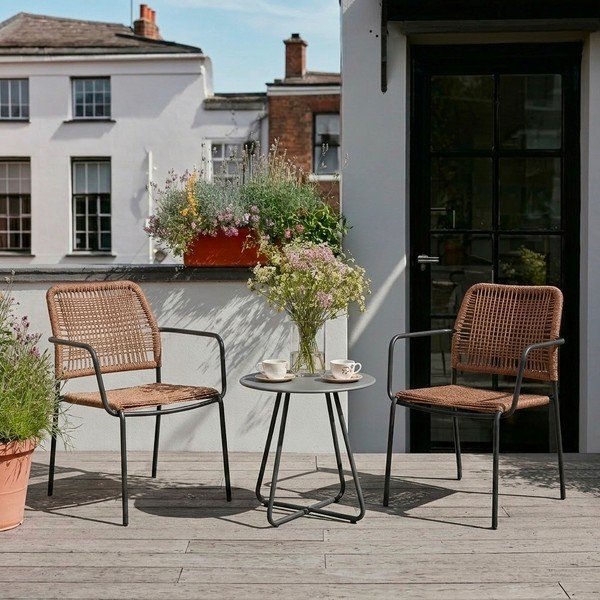 Tamno siva/u prirodnoj boji metalna vrtna stolica Jable – Bizzotto-image-1