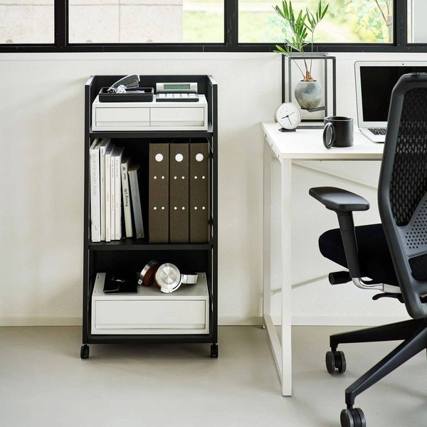 Crni metalni regal na kotačima 42x84,5x32 cm Tower – YAMAZAKI-image-1