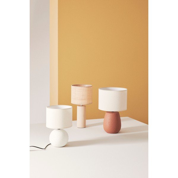 Stolna lampa keramička boja terakote s tekstilnim sjenilom (visina 41,5 cm) Irvin – Yes Everyday-image-1