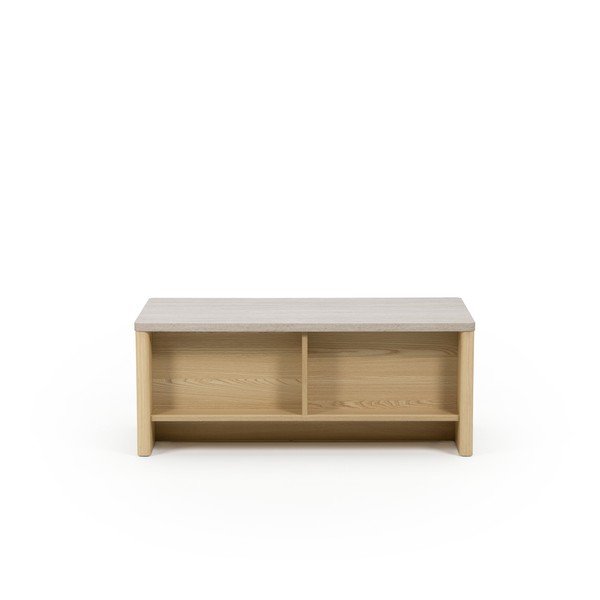 Bijeli/u svijetloj prirodnoj boji stolić za kavu u dekoru hrasta 40x100 cm Dore – Marckeric-image-4