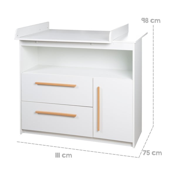 Bijela niska dječja komoda 107x98 cm Lilo – Roba-image-4
