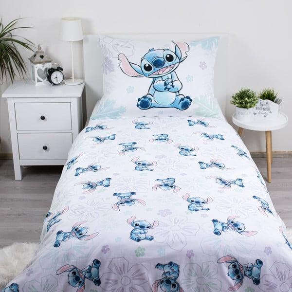 Bijela pamučna dječja posteljina za krevet za jednu osobu 140x200 cm Lilo and Stitch "Ohana White" – Jerry Fabrics-image-2