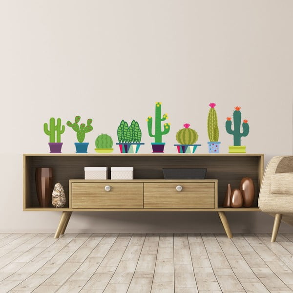 Set od 8 naljepnica Ambiance Cactus In Pot