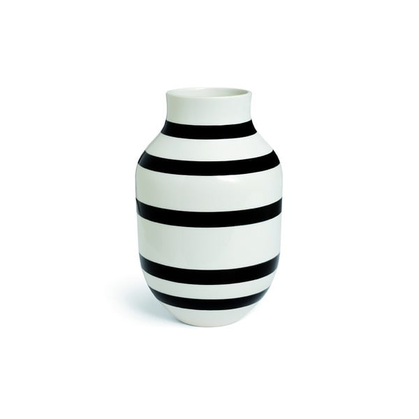 Crno-bijela vaza od kamenine Kähler Design Omaggio, visina 30,5 cm