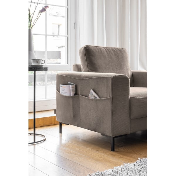 Smeđa fotelja od samta Lofty Lilly – Miuform-image-3