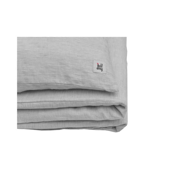 Siva dječja lanena posteljina BELLAMY Stripes, 140 x 200 cm-image-4