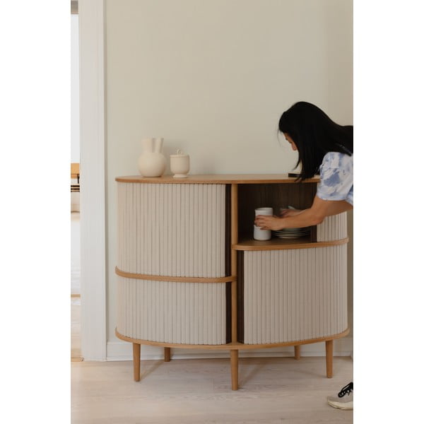 Bež/u prirodnoj boji ormarić u dekoru hrasta s kliznim vratima 120x100x50 cm Audacious – UMAGE-image-1