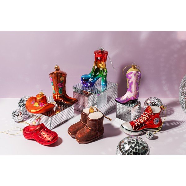 Stakleni ukas za božićno drvce 7 cm Cowboy Boot – Sass & Belle-image-2