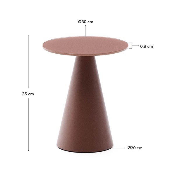 Okrugao pomoćni stol sa staklenom pločom stola ø 30 cm Wilshire – Kave Home-image-4