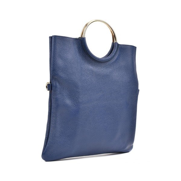 Plava kožna torbica Luisa Vannini Pergon Cross-image-3