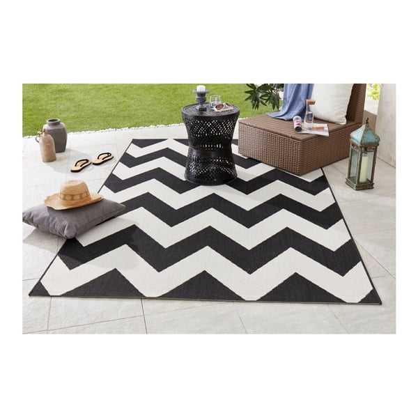 Crno-bijeli tepih prikladan za eksterijer Bougari Unique, 120 x 170 cm-image-1
