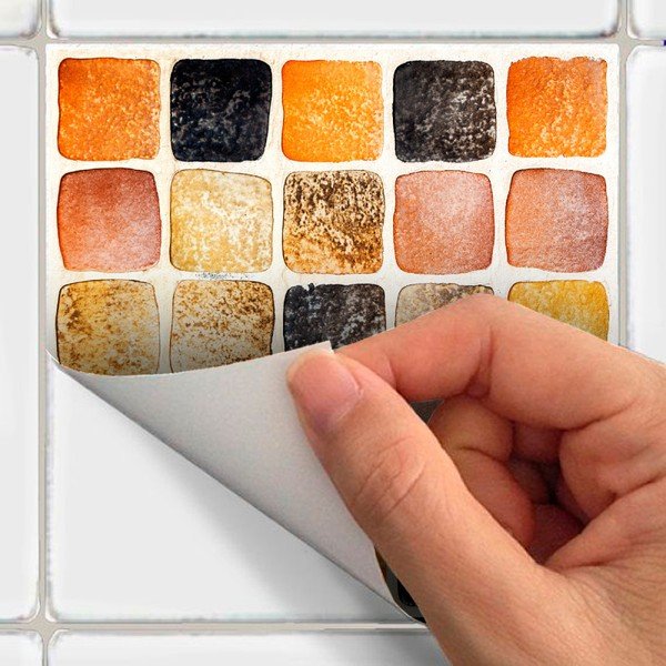 Set s 9 zidnih samoljepljivih naljepnica Ambiance Wall Decal Tiles Mosaics Sanded Grade, 15 x 15 cm-image-2