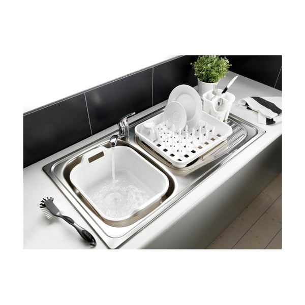 Bijeli plastičan ocjeđivač za posuđe za pribor 14x14 cm Signature – Addis-image-2