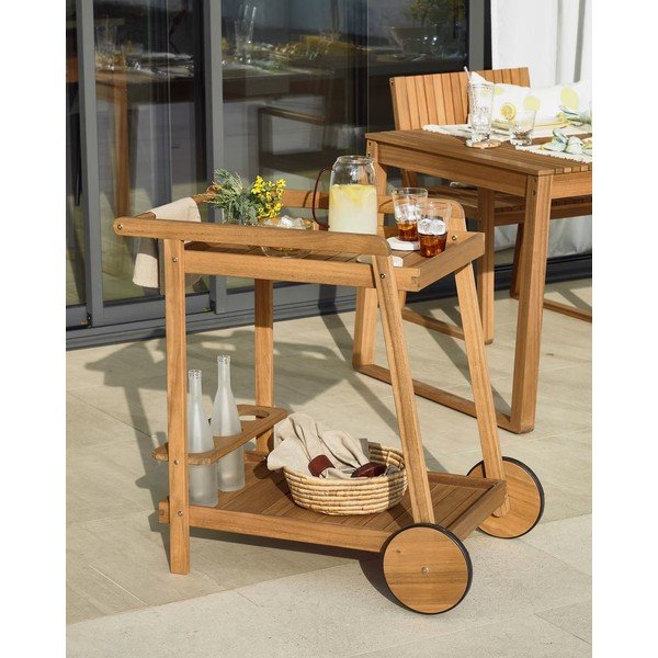 Kolica za posluživanje od masivnog bagrema 55x73 cm Felisa – Kave Home-image-2