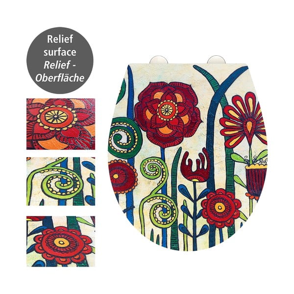 WC daska s automatskim zatvaranjem 37 x 44,5 cm Rollin'Art Red Blossom – Wenko-image-2