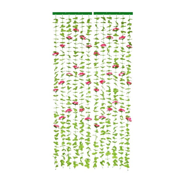 Crvena/zelena zavjesa za vrata 90x190 cm Roses – Maximex