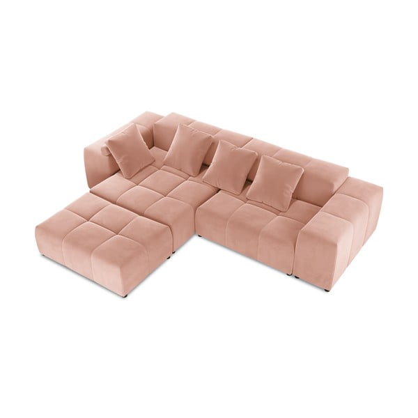 Kutna garnitura od ružičastog baršuna (varijabilna) Rome Velvet - Cosmopolitan Design-image-3