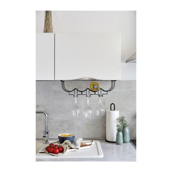 Crni metalni stalak za policu za čaše Wenko-image-3