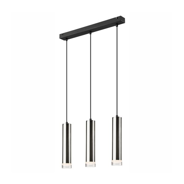 Stropna spuštena svjetiljka za 3 žarulje u crnoj i srebrnoj boji LAMKUR Diego