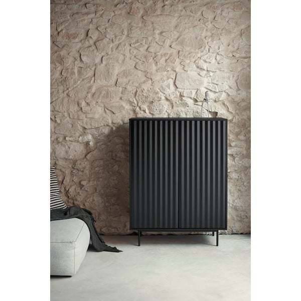Crna visoka komoda 97x130 cm - Teulat Sierra-image-1