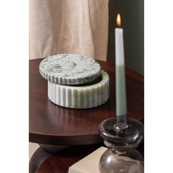 Svijetlo zelena dekorativna kamena kutija za pohranu ø 15x6 cm Marble – PT LIVING-image-1