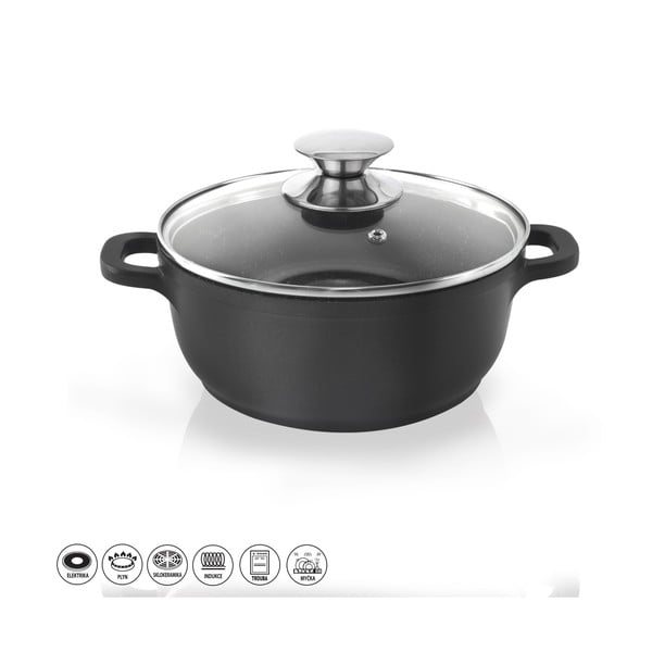 Lonac s neprijanjajućom površinom Pfluon Granit sa staklenim poklopcem Orion Grande, ⌀ 20 cm-image-3