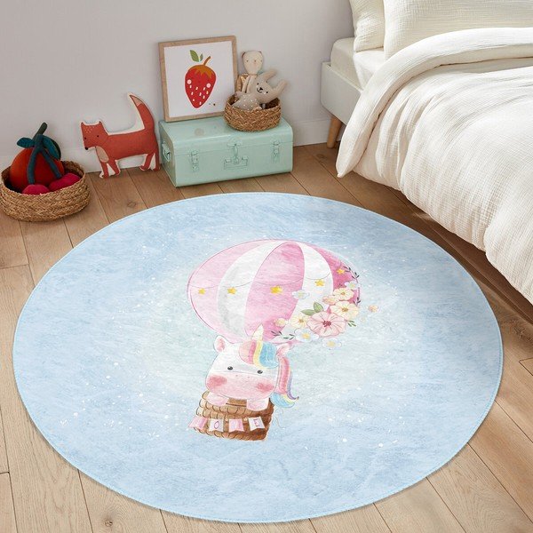 Svijetlo plavi dječji tepih ø 100 cm Comfort – Mila Home-image-1