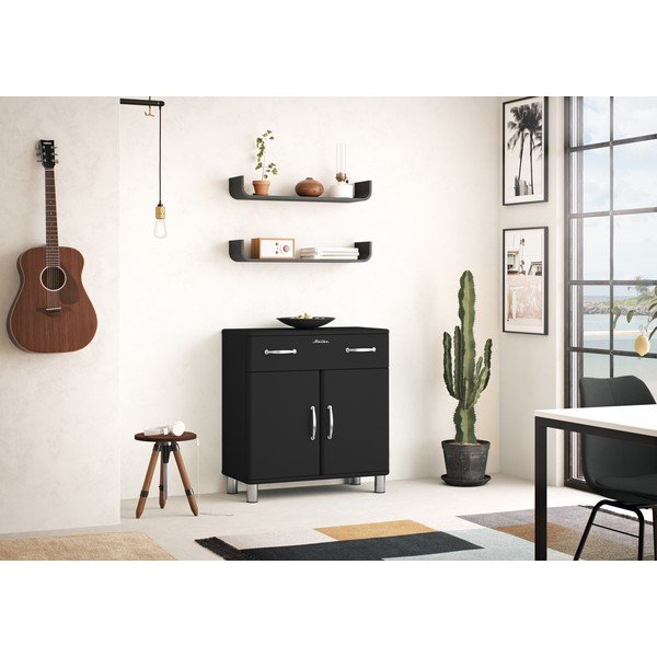 Crna zidna polica Tenzo Flower-image-2