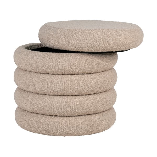 Bež tabure od bouclé tkanine Brooklyn – House Nordic-image-1