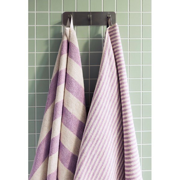 Pamučan ručnik od frotira u boji lavande/krem 70x140 cm Gobo – noo.ma-image-1