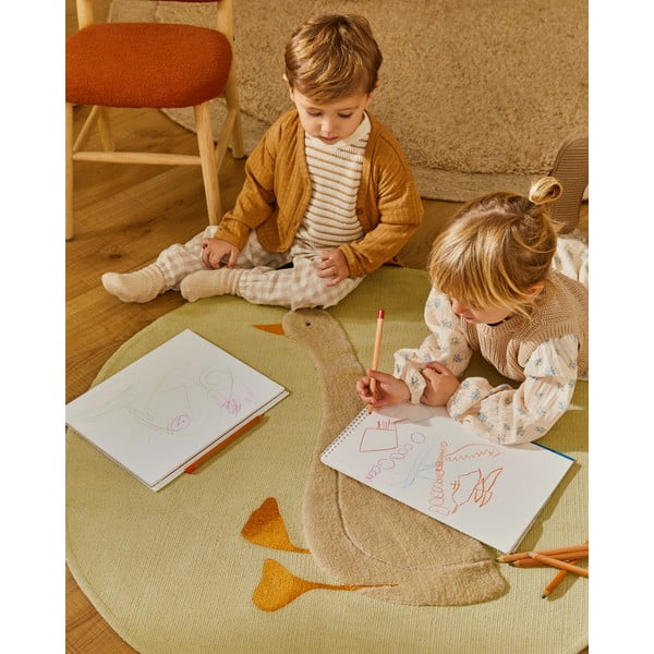 Svijetlo žuti pamučan dječji tepih ø100 cm Milu – Kave Home-image-2