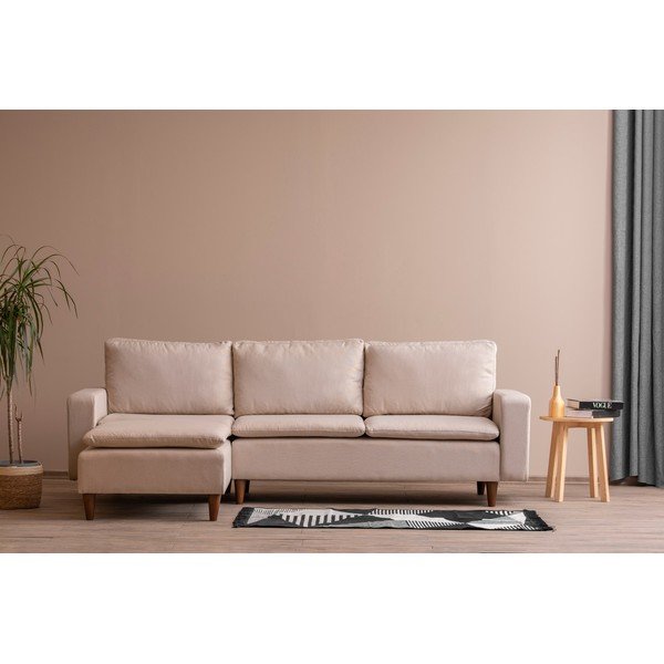 Bež kutna garnitura (s lijevim kutom) Lungo – Balcab Home-image-1