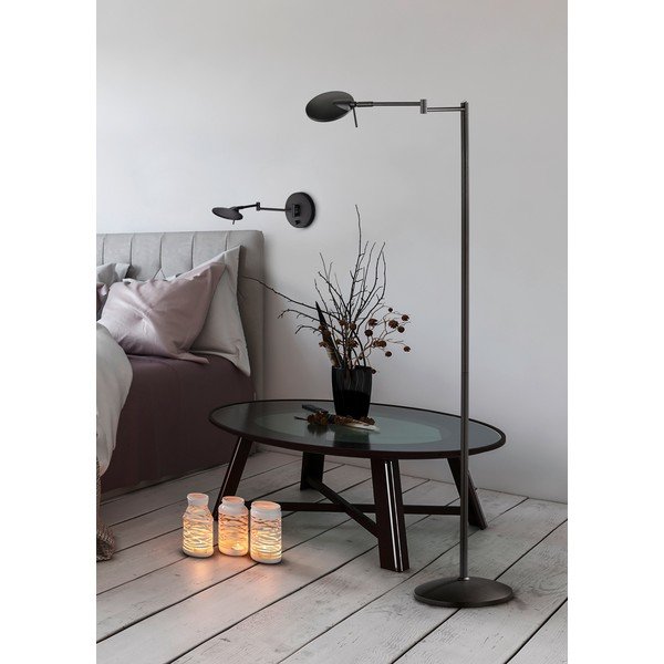 Mat crna LED zidna lampa sa savitljivom konstrukcijom/s mogućnosti zatamnjivanja Kazan – Trio-image-2