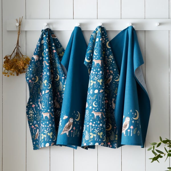 Pamučna kuhinjska krpa 4 kom 50x70 cm Enchanted Twilight Animals – Catherine Lansfield-image-1