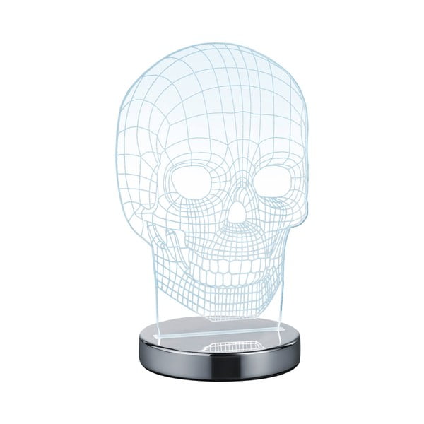 LED stolna lampa u sjajnoj srebrnoj boji (visina 21 cm) Skull - Reality-image-1