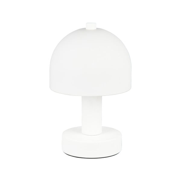 Bijela stolna lampa sa staklenim sjenilom (visina 19 cm) Glenn – Trio