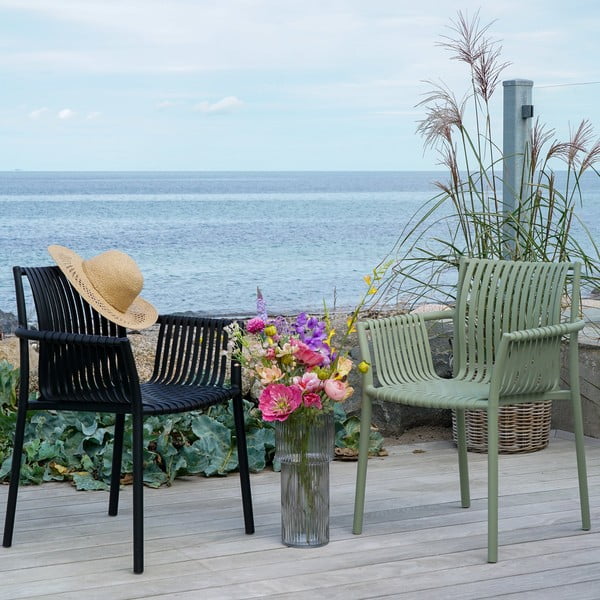 Crne plastične vrtne stolice u setu 2 kom Tulsa – House Nordic-image-1