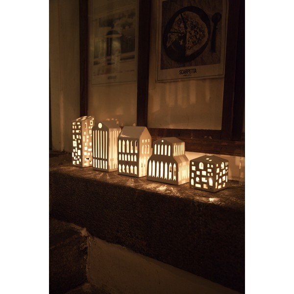 Bijeli keramički svijećnjak Kähler Design Urbania Lighthouse Pantheon-image-3