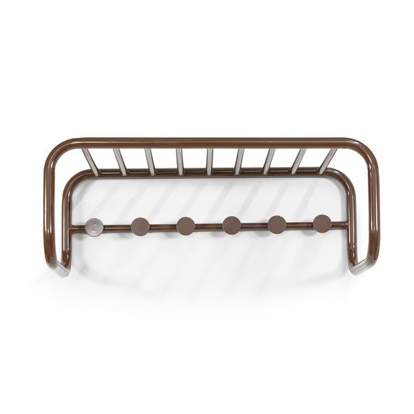 Tamno smeđa metalna zidna vješalica s policom 72 cm Retro – Spinder Design
