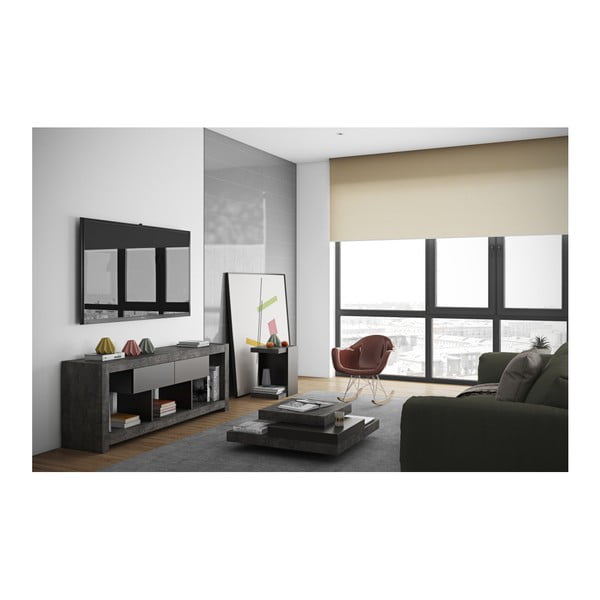 Stol za kavu u betonskom dekoru s crnim detaljima TemaHome Slate-image-4